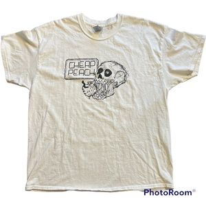 White tshirt with skull graphic front side